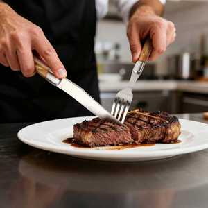 Cao cấp đa chức năng 15-mảnh Flatware <span class=keywords><strong>Set</strong></span> với da chính hãng mang theo túi bao gồm bít tết dao muỗng nĩa - Product Image 3