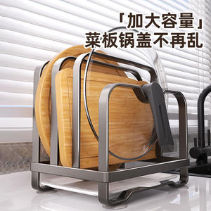 Escurridor moderno con bandeja, tapa cuadrada de bambú, estante de almacenamiento de secado rápido, organizador de cubiertos para fregadero y encimera de cocina - Product Image 3