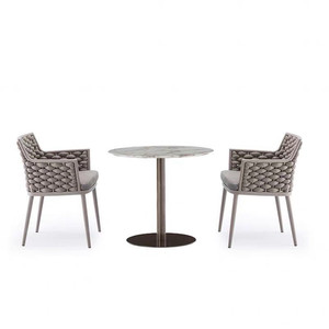 Conjunto de jardín de ratán para exteriores, 6 plazas, resistente a la intemperie, estilo escandinavo, mesa y sillas de comedor para patio, balcón, terraza. - Product Image 4