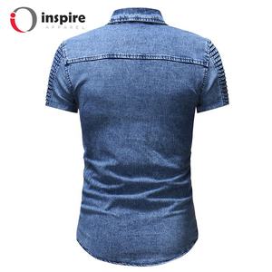 Camisas vaqueras de manga larga de mezclilla con estilo, ajustadas e informales, a la moda, en blanco, de Inspire Apparel - Product Image 4
