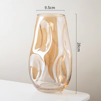 Vase en verre ambré de forme irrégulière de style nordique, récipient hydroponique créatif pour la décoration florale du salon