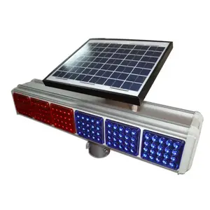 Cheap Led Tráfego Luz De Advertência Solar Vermelho E Azul Tráfego Rodoviário Solar Luz Piscando Tráfego Rodoviário Fixo Luzes Solares