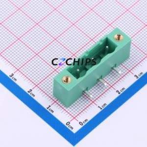 MX2EDGRM-7.62-03P-GN01-Cu-A Plug-in Terminal Block Bent Lead Through Hole,P=7.62mm Board-to-Board / Socket - Closed Screw Fixing - Product Image 1