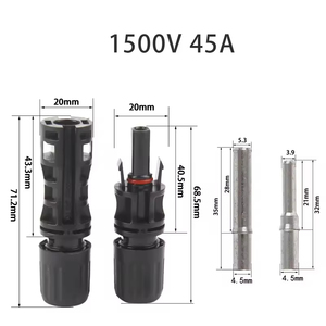 Haute qualité pour <span class=keywords><strong>MC4</strong></span> système de connexion d'extension de panneau solaire étanche mâle femelle câble connecteur prise cuivre Contact solaire PV - Product Image 5