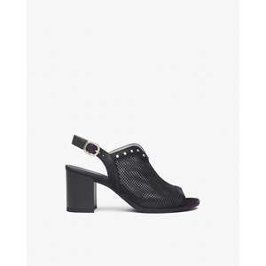 Sandalias de Tacón Nero Giardini para Mujer E513380D Negras con Punta Abierta y Tira Trasera Perforada - Product Image 6