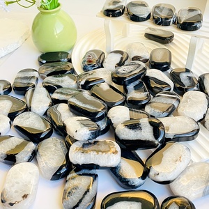 Piedra de Palma de Ágata Negra, Piedra Preciosa Natural de Cristal Curativo de Alta Calidad al por Mayor para Meditación - Product Image 3