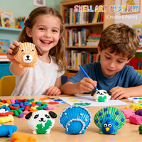 Kit de pâte à modeler auto-séchante Shell Art DIY |   Ensemble d'activités créatives non toxiques pour enfants, pour la peinture et la décoration, jouet éducatif, cadeau de vacances, vente en gros
