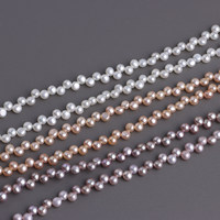 Perles de culture d'eau douce naturelles AAA de 4-5 mm (blanc/rose/violet) - Perles bouton percées sur le dessus, forme ronde et lustre intense, pour boucles d'oreilles clous