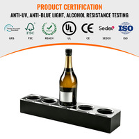 Présentoir à vin en acrylique durable personnalisé avec base à 5 trous pour bouteilles, idéal pour la vente en gros et le stockage