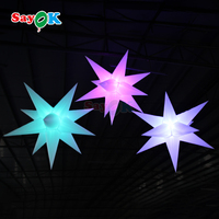 Étoile géante gonflable LED suspendue personnalisée pour la décoration de festivals et la publicité d'événements