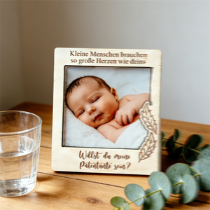 Cadre de demande en mariage pour parrains - Cadre photo en bois personnalisé avec texte sur mesure - Cadeau unique pour bébé - Product Image 4