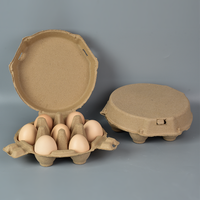 Empaque Ecológico para 7 Huevos, Fabricado con Pulpa Reciclada, Fibra Moldeada, Biodegradable, Resistente a Impactos, Apilable, Bandeja para Huevos OEM