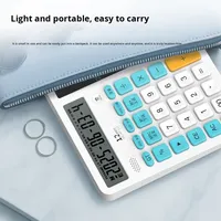 Tablet Tulis LCD Kalkulator dengan Fungsi Suara, Baterai, Bahan ABS, Kalender, Penyangga, Papan Pesan untuk Meja Kantor