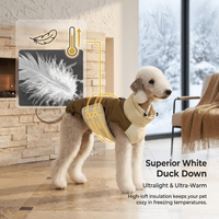 Veste matelassée coupe-vent d'hiver pour animaux de compagnie, manteau réglable pour chiot, harnais thermique d'extérieur, vêtements en gros, gilet chaud en duvet de canard pour chien