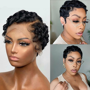 Peluca de Cabello Humano Rizado Corto y Profundo, Estilo Bob Pixie, con Encaje, para Mujeres Negras, Cabello Brasileño, Wigirl <span class=keywords><strong>Dee</strong></span> - Product Image 2