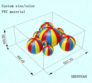 Ballon gonflable hermétique en PVC avec filet et corde – Jeux gonflables pour divertissement et sport en plein air - Product Image 3