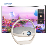 Projecteur domestique Topleo, projecteur rétro LED, projecteur publicitaire HD, projecteur intelligent Android 14 portable, mini projecteur Android Wifi 4K