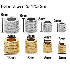 Stainless Steel <b>Spacer</b> Beads with Geometric Textured | Four-Layer Mesh Pattern Hollow <b>Spacer</b> Beads Jewelry DIY Accessories - Product Image 3