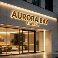 Papan Tanda Salon Kecantikan Custom LED Backlit, Tanda Dinding Luar Ruangan Custom 3D, Logo Bisnis Metal Akrilik LED untuk Dekorasi Toko