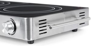 Cocina Eléctrica de Cerámica Universal para Exteriores de 3000W, Doble Quemador, <span class=keywords><strong>Placa</strong></span> Radiante Infrarroja con Tapa de Vidrio y Asa de Acero Inoxidable - Product Image 6