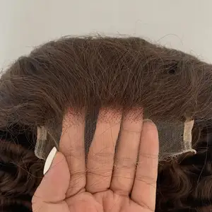 Pelucas de onda profunda sin pegamento frente de encaje de cabello humano 4 # color marrón cabello virgen prearrancado cierre frontal 5x5 6x6 4x4 pelucas de encaje Hd