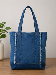 Bolso de mano de mezclilla, bolso de hombro vintage con cremallera para viajes diarios, para mujer - Product Image 1