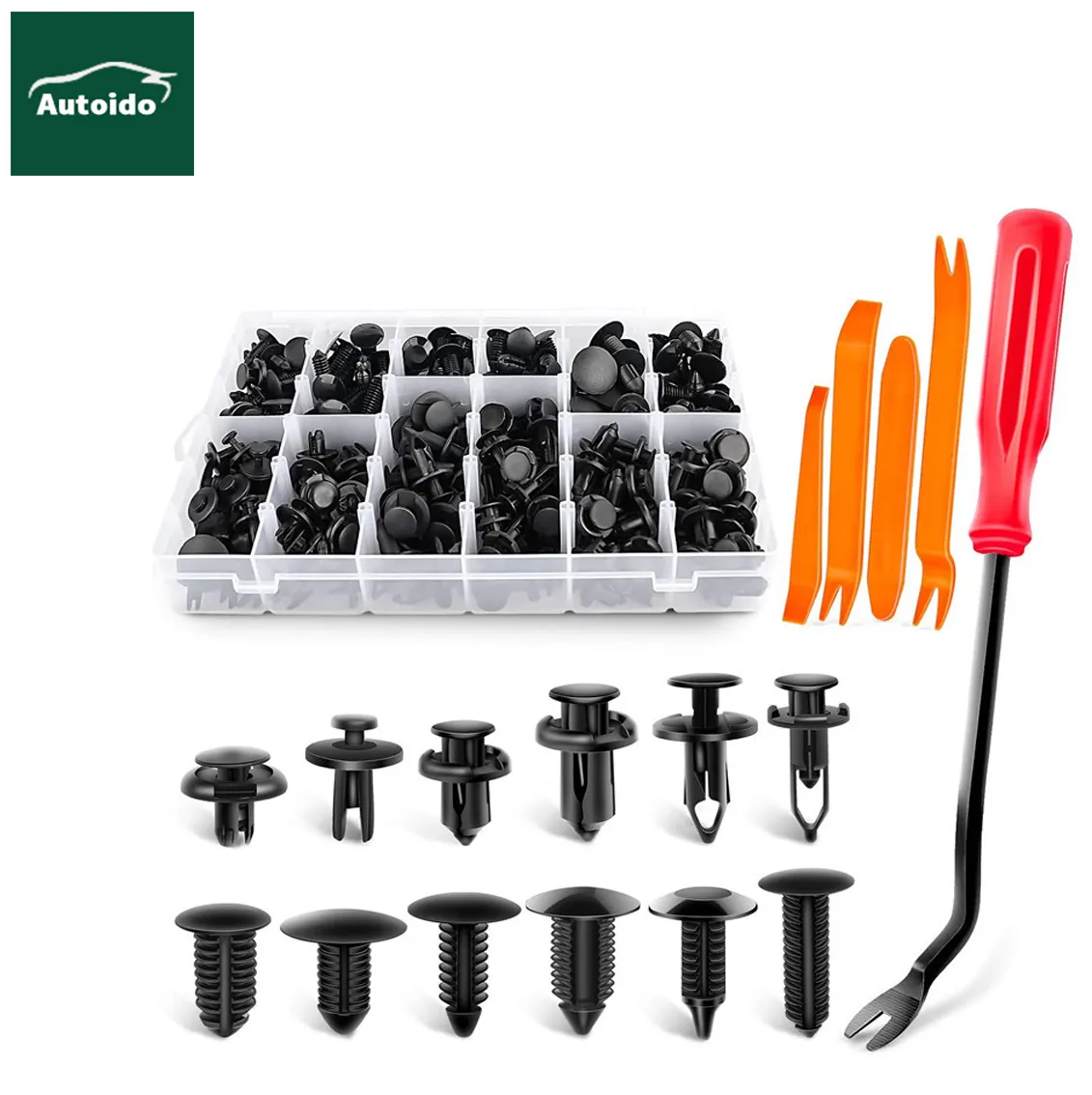 240PCS Car Body Fixed Clip Bumpers Plastic Push Pin Rivets Set Applicable à la plupart des modèles