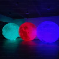 Modèle de lune gonflable géant publicitaire en PVC étanche de 3 m 4 m, grand ballon de lune gonflable avec lumière LED