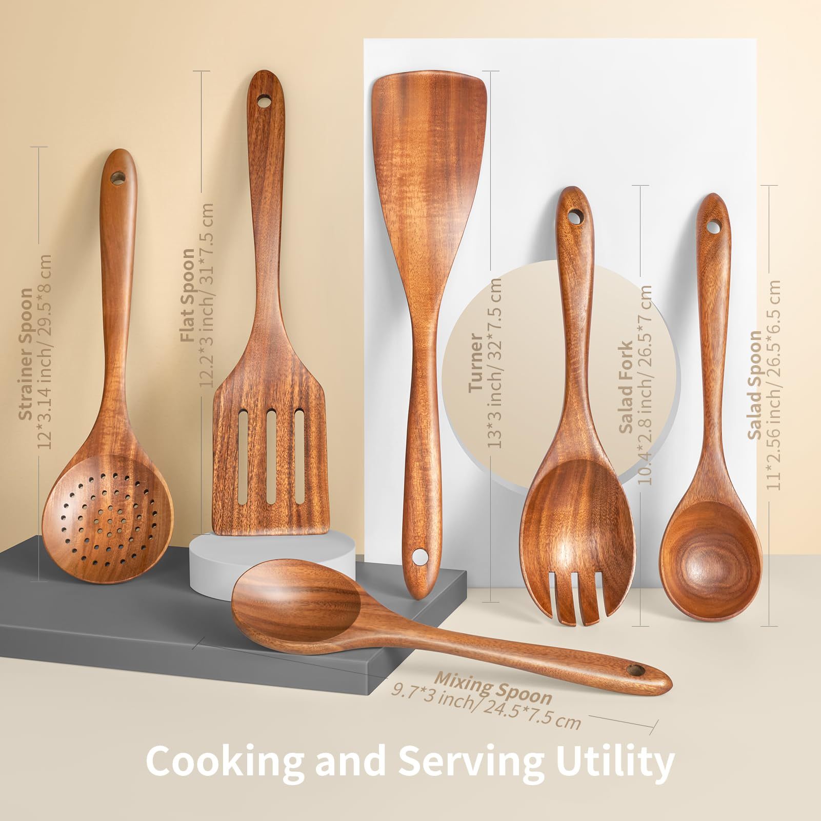 Disposable Eco-friendly Vintage Wooden Kitchen Utensils Set 6-Piece Cooking Tools Kit Wholesale From China · image 2