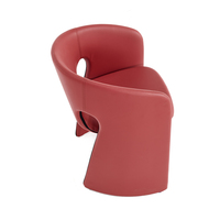 Chaise de salle à manger moderne en cuir PU ajouré, chaise d'appoint à accoudoirs courbes pour restaurant, café, villa, décoration intérieure