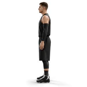 Black Reversible Sublimated Basketball Jersey Short Two Piece Set Mesh <b>100</b>% <b>Polyester</b> Customized Uniforms - Product Image 4