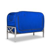 Tente de camping pliable d'extérieur entièrement fermée avec moustiquaire intégrée et rideau de lit isolant, double usage pour l'ombrage