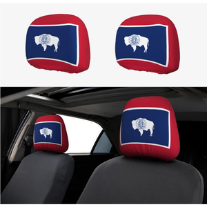Housses d'appuie-tête de <span class=keywords><strong>voiture</strong></span> imprimées avec le drapeau de l'État du Wyoming, économiques et élastiques, adaptées aux voitures et aux camions - Product Image 6