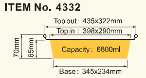 ภาชนะอลูมิเนียมฟอยล์ขนาด 6800 มล. 435x322x70 มม. แบบใช้แล้วทิ้ง ถาดอบขนาดใหญ่พิเศษพร้อมฝาปิด สำหรับอบอาหาร งานครัว งานเลี้ยง งานแต่งงาน - Product Image 4
