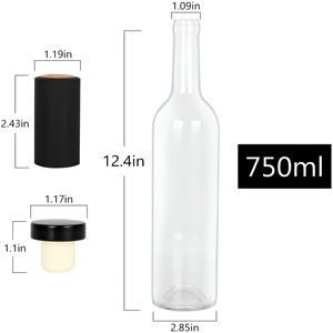 Source d'usine Bouteille de vin vert foncé en gros 375ml 500ml 750ml Bouteille de vin en verre ronde Bordeaux Bourgogne-Mini bouteille gratuite - Product Image 5