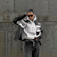 Nouveau Sweat-shirt décontracté gris pour femme, brodé de lettres de yoga, imprimé, coupe ample, hiver, style hip-hop, doublé, tricoté, à col ouvert