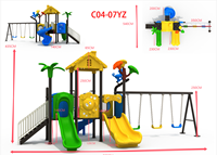 Ensemble de jeux d'extérieur pour enfants, toboggan en plastique, acier et métal, balançoire, équipement de parc d'attractions pour 5 à 10 enfants, maternelle
