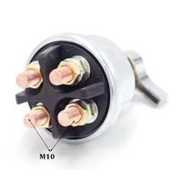 Interrupteur d'isolement de batterie 300A 32V DC à 4 pôles avec goujons M10 en cuivre pur pour bateaux, camions et VR, coupe-circuit de batterie