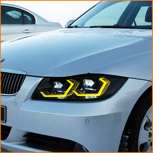 Conjunto de Faros Delanteros de Repuesto para <span class=keywords><strong>BMW</strong></span> Serie 3 E90 <span class=keywords><strong>2005</strong></span>-2012, Estilo M3 Competition G80 2023, con Luces Diurnas Ámbar - Product Image 4