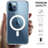 Housse de téléphone magnétique transparente TPU + PC LOGO personnalisé pour Apple iPhone 16 15 14 Plus Pro Max coque de téléphone antichoc transparente