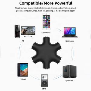 6 웨이 3.5MM 오디오 이어폰 헤드폰 헤드셋 스플리터 Aux 케이블 1 남성 ~ 5 여성 3.5MM 잭 이어폰 오디오 스플리터 - Product Image 6