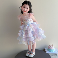 Robe de princesse pour filles, jupe tutu en tulle multicouche, robe de spectacle mignonne pour tout-petits et jeunes enfants, costume de fête