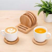 Ensemble de sous-verres minimalistes en bambou, support créatif pour cérémonie du thé, présentoir en bois pour tasses à thé, support isolant thermique pour boissons