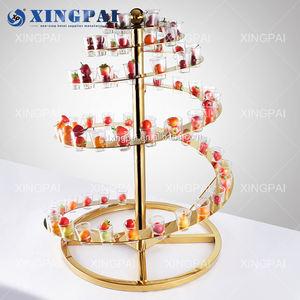 XINGPAI fabrika toptan büfe lüks altın paslanmaz çelik büfe gıda ekran spiral kokteyl düğün parti için <span class=keywords><strong>stand</strong></span>ı - Product Image 4