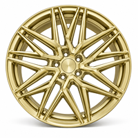 Jantes forgées multi-rayons dorées, finition polie profonde avec baril brossé concave, 18-22 pouces, 5x112, en alliage 6061-T6 pour BMW, Audi, Mercedes-Benz
