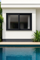 Promotion : Fenêtre coulissante horizontale en aluminium avec profilé couleur personnalisée et verre, petites fenêtres coulissantes en aluminium