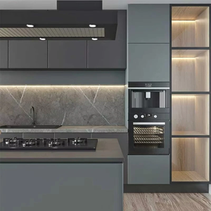 Customized Oak Kitchen Cabinets with Flat Panel Design and <b>Tall</b> <b>Storage</b> <b>Units</b> for Eco-Friendly Contemporary Home Renovation - Product Image 3