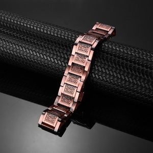 <b>Men</b> Biomagnetic Fashionable <b>Bracelet</b> With Geometric Pattern Design Three-Row Magnetic <b>Beads</b> for Arthritis - Product Image 6