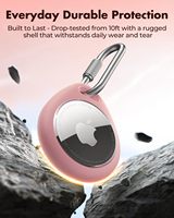 Étui de protection en TPU rose et violet avec mousqueton à verrouillage rotatif en acier inoxydable 304, support anti-perte et anti-rayures pour Apple AirTag 2
