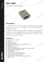 Alimentation à découpage 36W 48Vdc/0.75A, large plage d'entrée 90-264Vac, certifiée UL508 CE FCC, boîtier en aluminium pour points d'accès et VoIP Hynapower HP-T4807